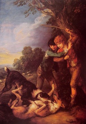 Thomas Gainsborough - Shepherd Boys with Dogs Fighting