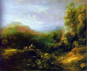 Thomas Gainsborough - Mountain Landscape with Bridge