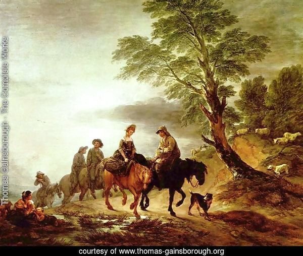 Open Landscape with Mounted Peasants