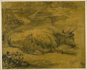 Study of a Cow in a Landscape