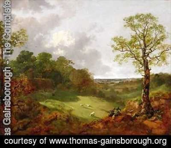 Thomas Gainsborough - Wooded Landscape with a Cottage Sheep and a Reclining Shepherd