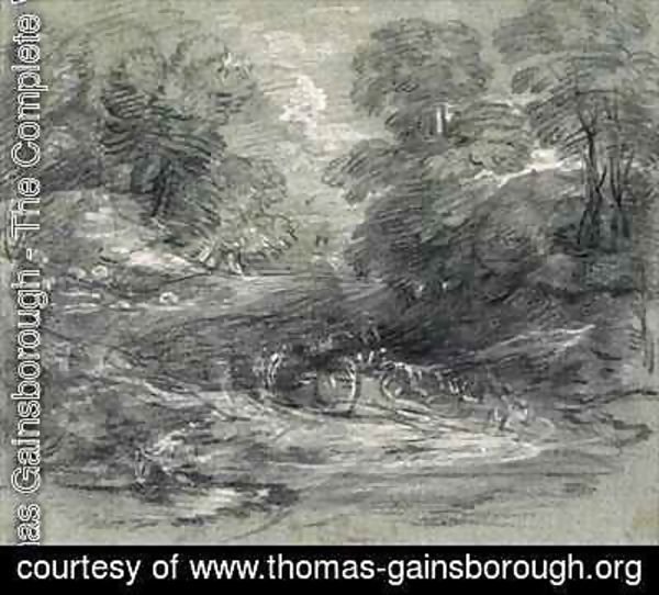 Thomas Gainsborough - Landscape with Farm Cart on a Winding Track between Trees
