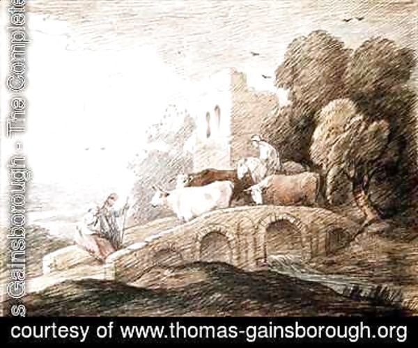 Thomas Gainsborough - A bridge with cattle passing over