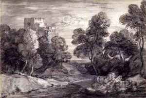 Thomas Gainsborough - Wooded Landscape with a Castle
