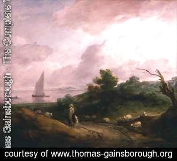 Thomas Gainsborough - Coastal Landscape with a Shepherd and his Flock