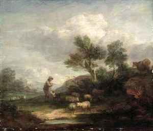Thomas Gainsborough - Landscape with Sheep 2
