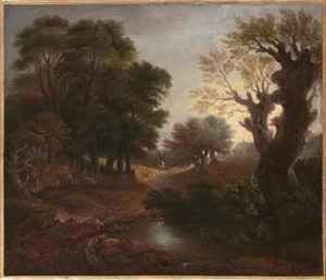 Thomas Gainsborough - Wooded Landscape with Drover and Cattle and Milkmaids