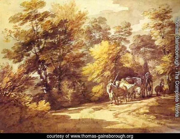Wooded Landscape With A Waggon In The Shade 1760s