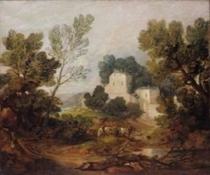 Thomas Gainsborough - Wooded Landscape With A Driver And Cattle And A Distant Mansion