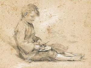 Study Of A Beggar Boy Eating