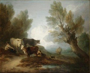 Thomas Gainsborough - Landscape With Cattle, A Young Man Courting A Milkmaid