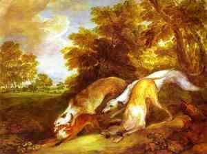 Thomas Gainsborough - Greyhounds coursing a fox