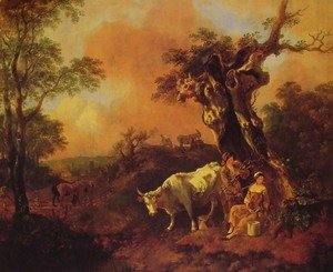 Thomas Gainsborough - Landscape with a Woodcutter and Milkmaid