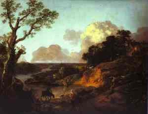 Thomas Gainsborough - River Landscape with Rustic Lovers 2
