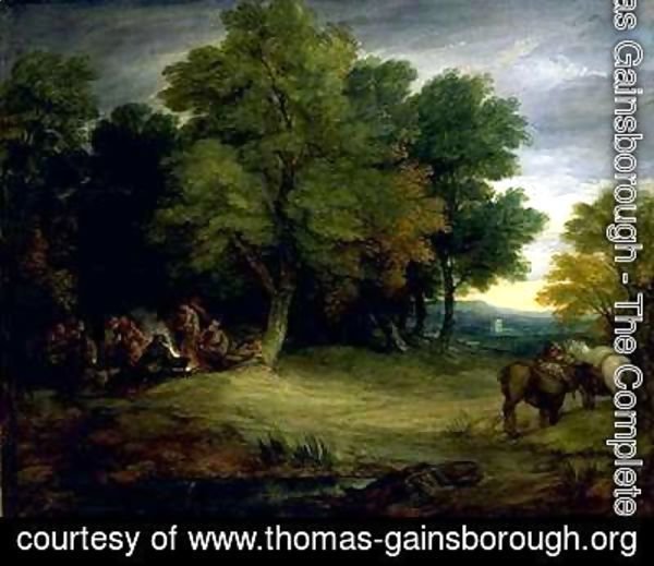 Thomas Gainsborough - Gypsy Encampment. Sunset