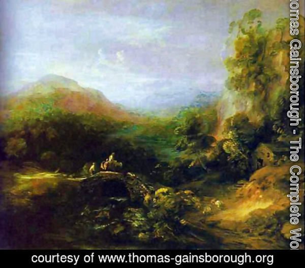 Thomas Gainsborough - Mountain Landscape with Bridge