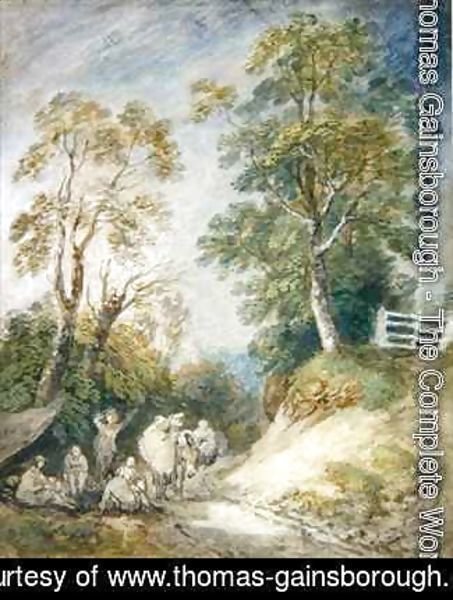 Wooded Landscape with Gypsy Encampment