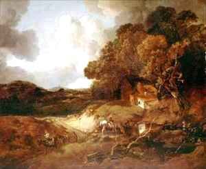 Thomas Gainsborough - Extensive wooded landscape with peasants on a path