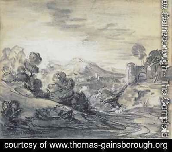Thomas Gainsborough - Wooded Landscape with Castle