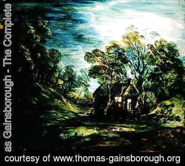 Thomas Gainsborough - Cottage in Moonlight
