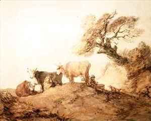 Thomas Gainsborough - Cattle with Drovers and a Dog under a Tree