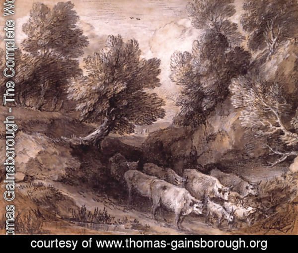Thomas Gainsborough - Wooded Landscape with Cattle and Goats