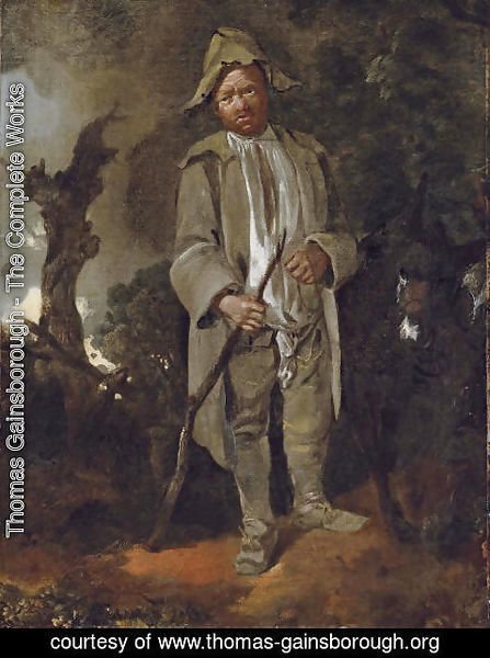 Thomas Gainsborough - An old peasant with a donkey in a wooded landscape