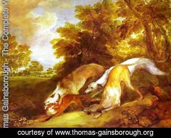 Thomas Gainsborough - Greyhounds coursing a fox