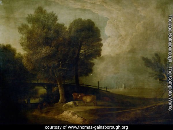 Figures with Cattle in a Landscape