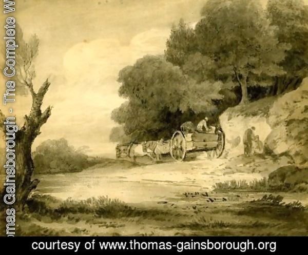 Thomas Gainsborough - Figures with cart at roadside