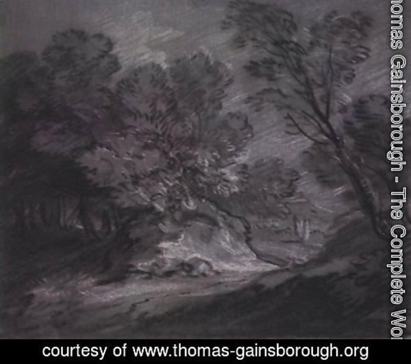 Thomas Gainsborough - Forest landsape with mountain