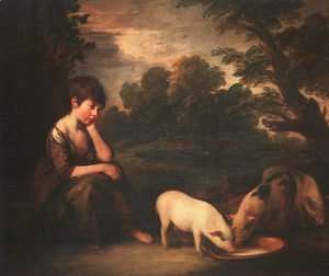 Thomas Gainsborough - Girl with Pigs 1782